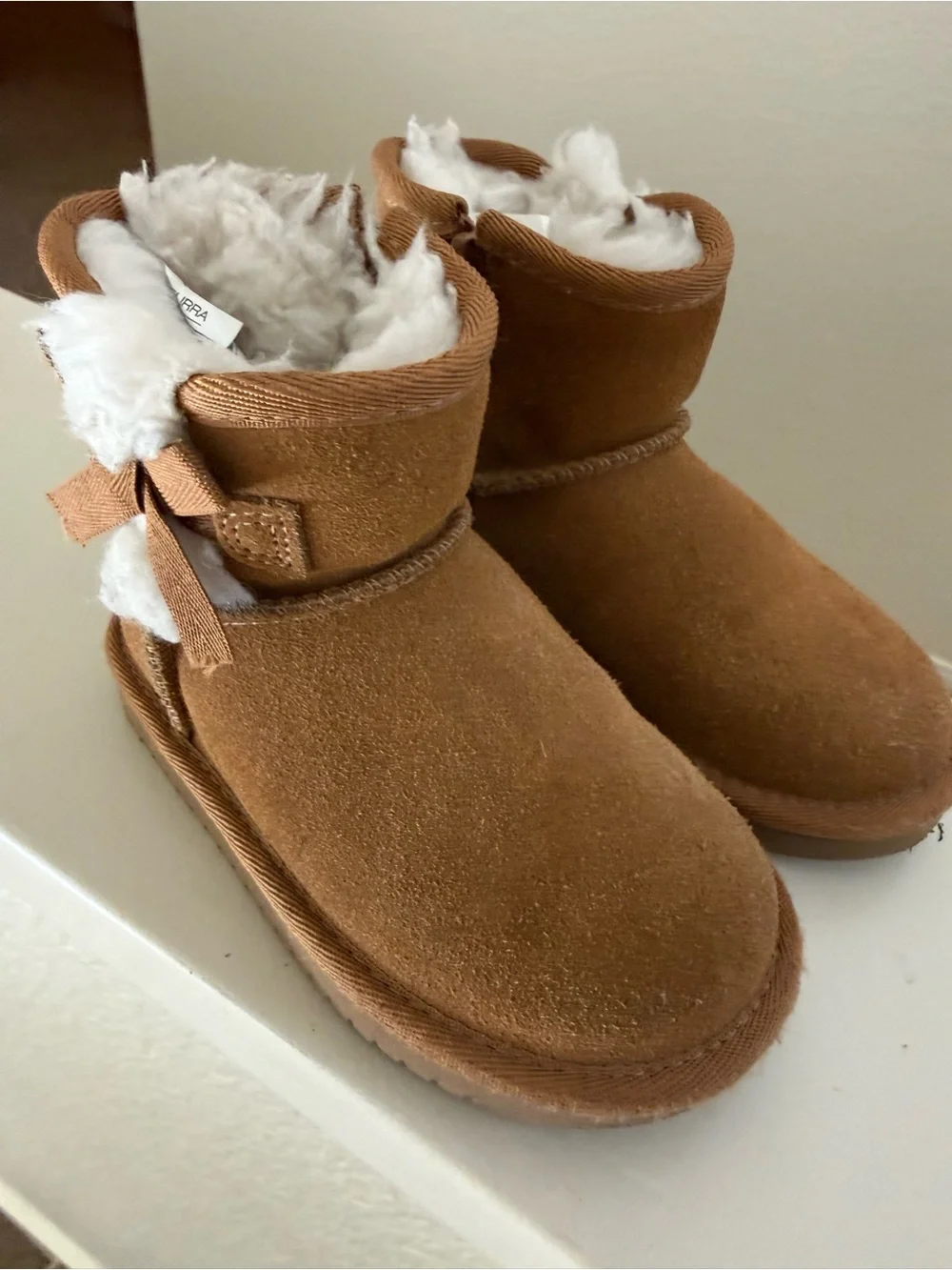 Kids Cozy Ugg Booties in Chestnut Brown